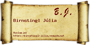 Birnstingl Júlia névjegykártya